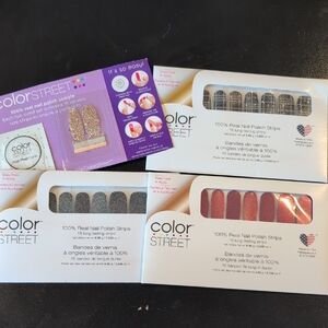Set Of 3! 💅🏽 Color Street Glitter and Solid Nail Strips Sets